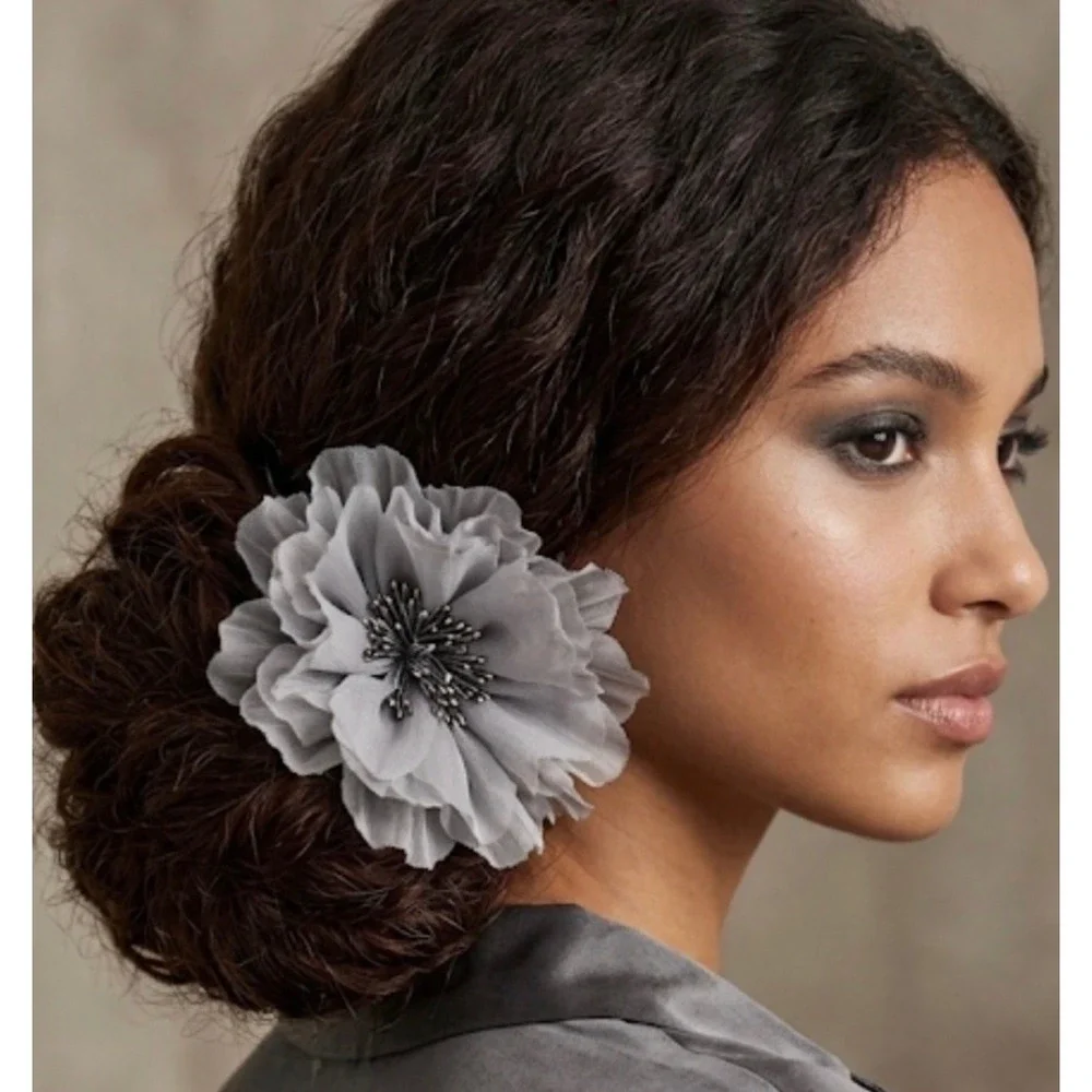 Anthropologie Floral Hair Tie‎ Set 2pc NWT